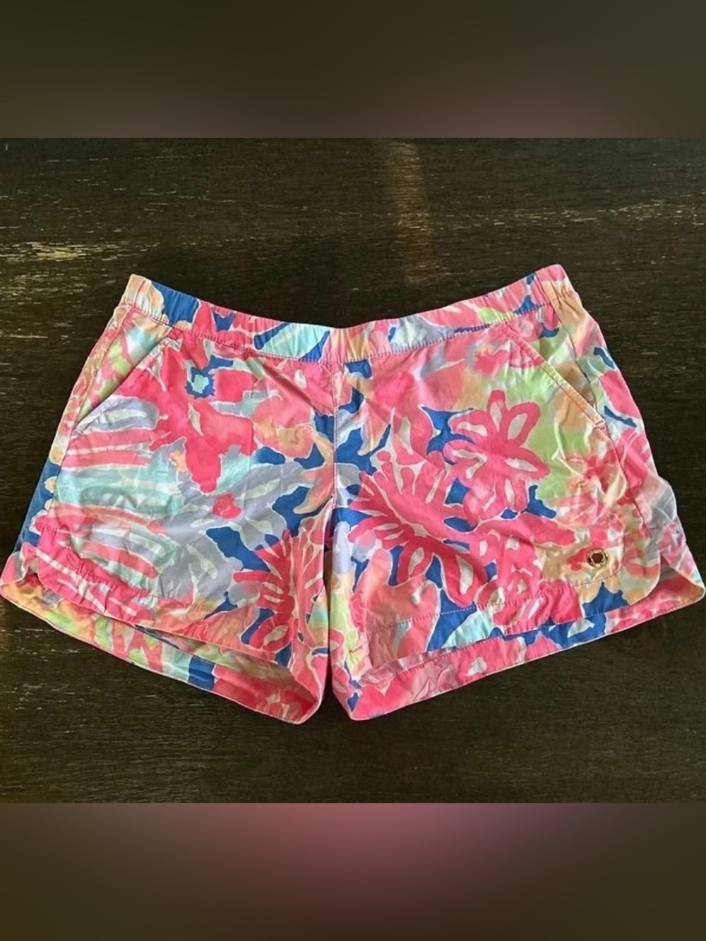 Women's Lilly Pulitzer Neon Floral Print Casual Shorts Size M